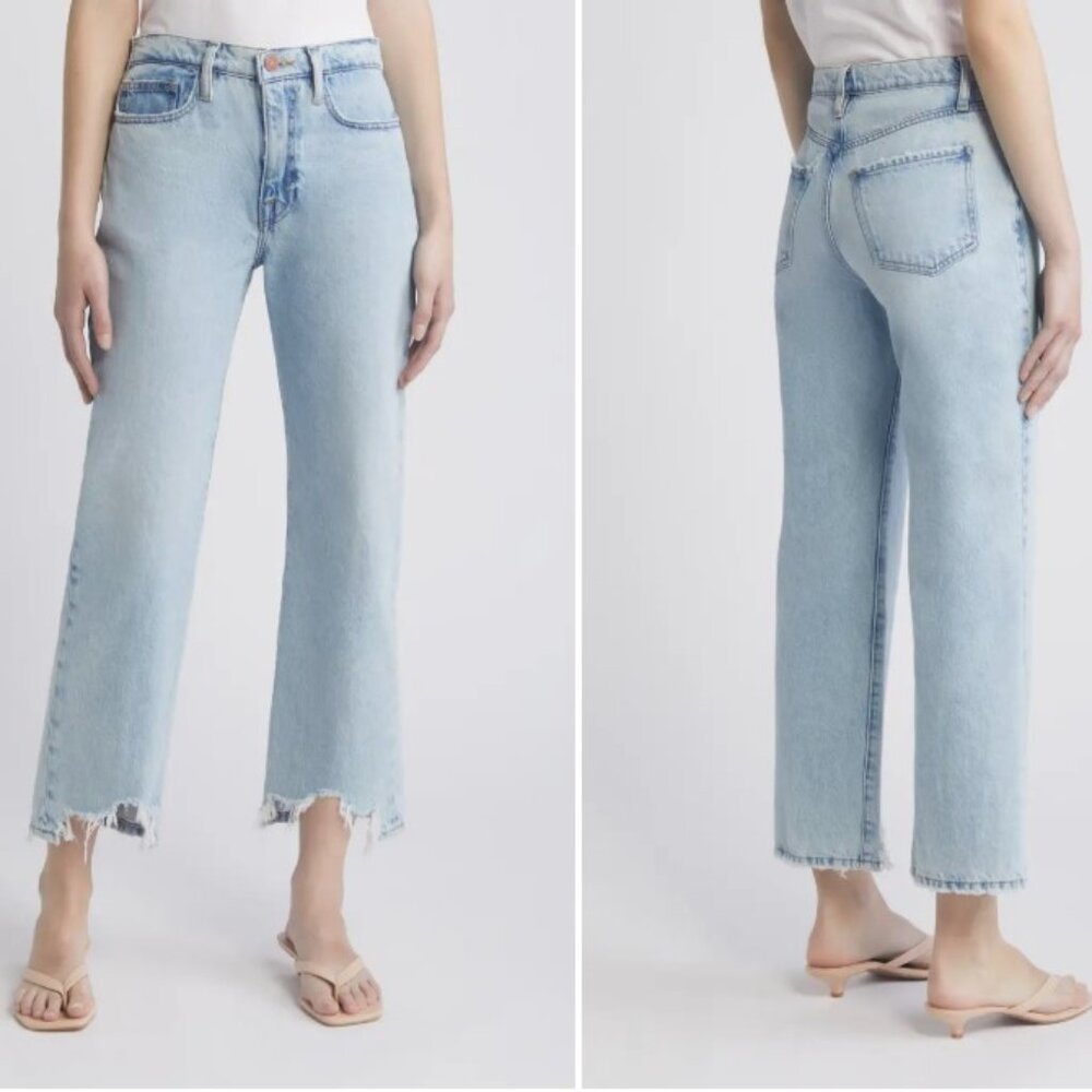 Frame Le Jane Crop Bite Hem  Fizz Indigo - 27